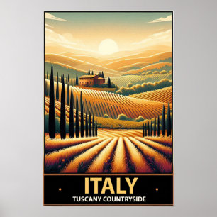 Die Hügel der Toskana - Vintage Poster
