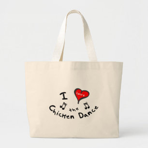 die Huhn-Tanz-Geschenke - i-Herz das Huhn Danc Jumbo Stoffbeutel