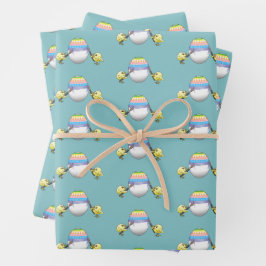 Die Hühner malen ein schönes Osterei Geschenkpapier Set