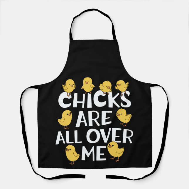 Die Hühner sind überall in meinem sonnigen Ostern Schürze (Vorderseite)