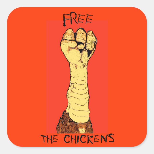 Die Hühneraufkleber freimachen Quadratischer Aufkleber (Vorderseite)