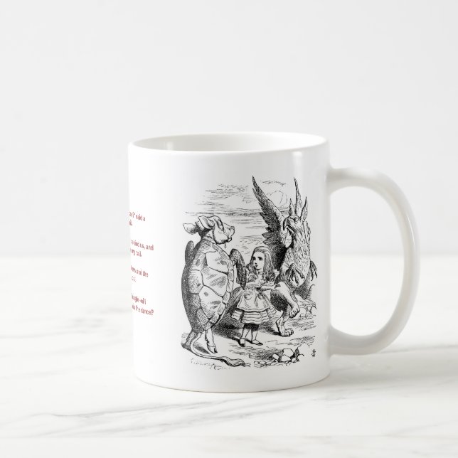 Die Hummer-Quadrille-Tasse, Alice im Wunderland Kaffeetasse (Rechts)