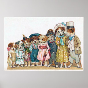 "Die Hundefamilie" Vintag Poster