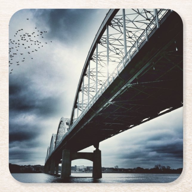 Die hundertjährigen Brücken-Untersetzer Rechteckiger Pappuntersetzer (Vorderseite)