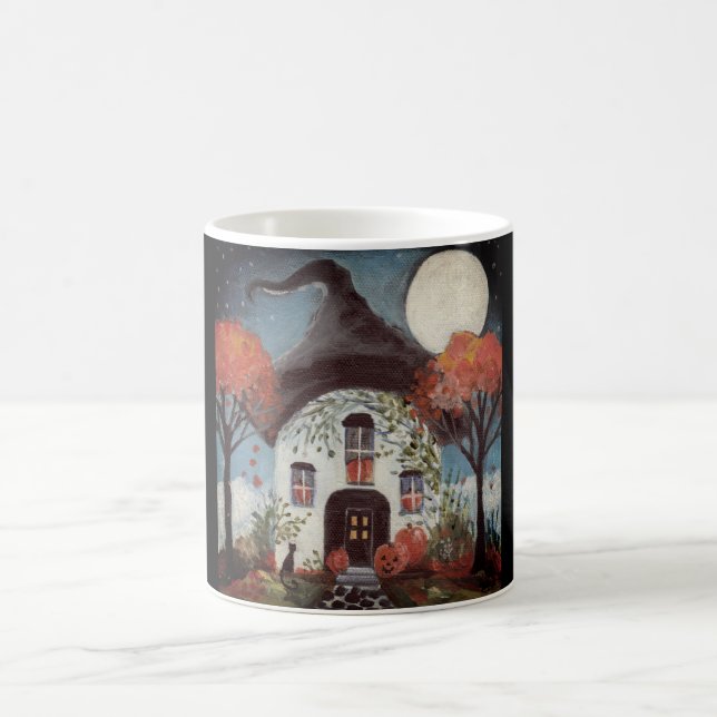 Die Hütte der Halloween-Kaffee-Tassen-Hexen Kaffeetasse (Mittel)