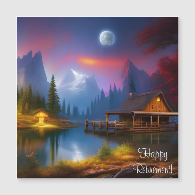 Die Hütte in der Bucht N des Mondes glückliche Ruh Magnetkarte (Vorderseite)