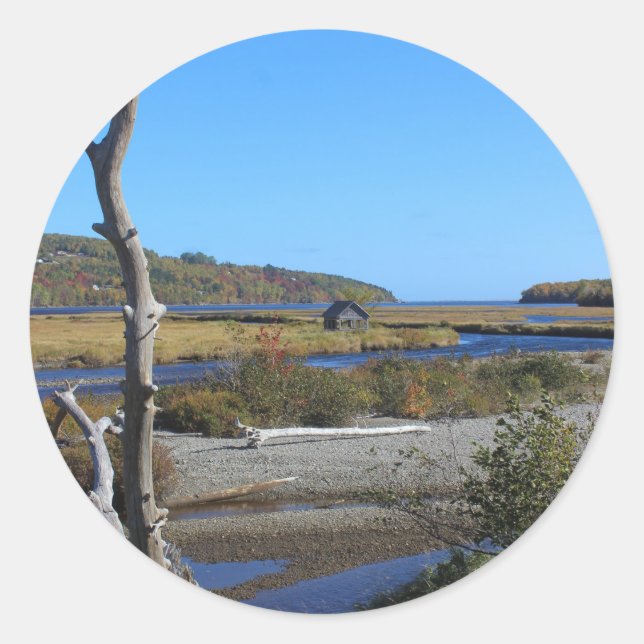 Die Hütte in der Gans-Bucht Runder Aufkleber (Vorderseite)