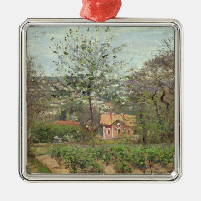 Die Hütte oder das rosa Haus Ornament Aus Metall (Vorne)
