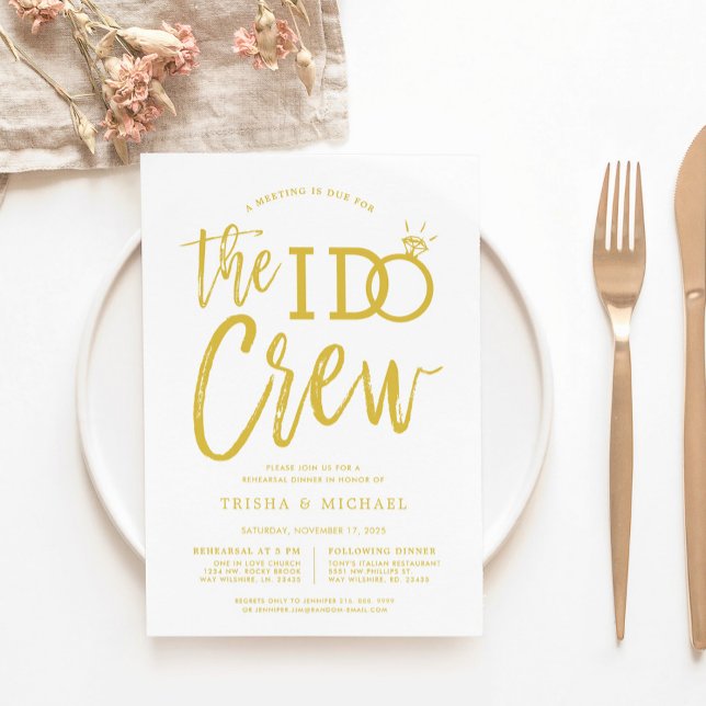 Die I-Crew | Probe Dinner Gold+White Invit Einladung (Von Creator hochgeladen)