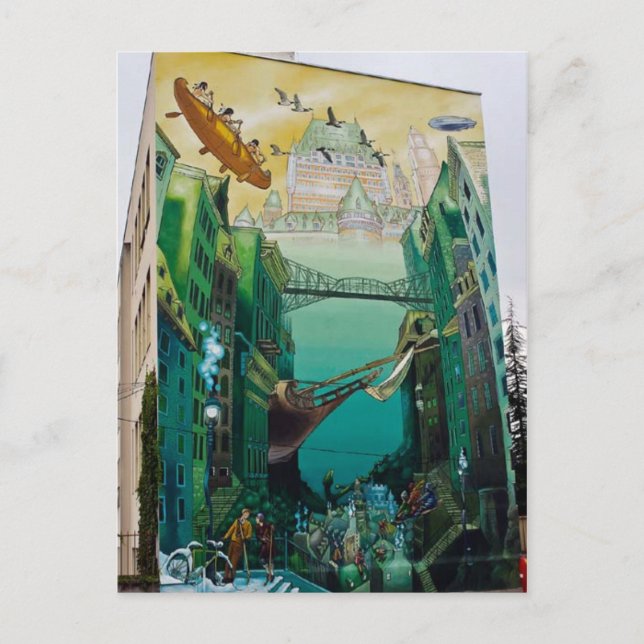 Die ideale Stadt Quebecs - Maler Mauer - Lyon Postkarte (Vorderseite)
