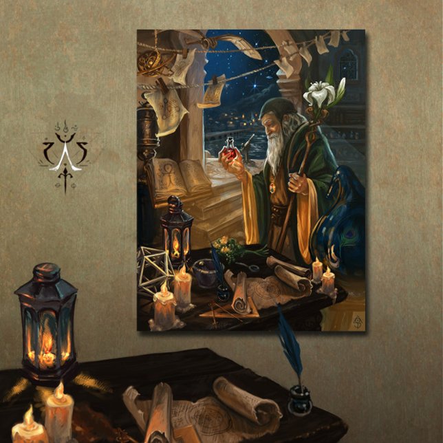 Die Illustration der Einsiedlerkarte - Alchemie-Ku Poster (Von Creator hochgeladen)