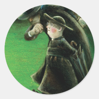 Die Illustration des Vaters Brown Reader Runder Aufkleber