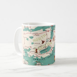 Die illustrierte Outer Banks-Karten-Tasse Kaffeetasse