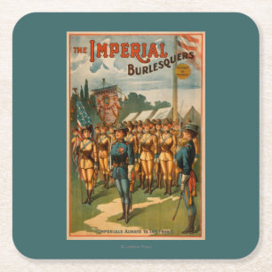 Die Imperial Burlesquers weibliche Soldaten spiele Rechteckiger Pappuntersetzer