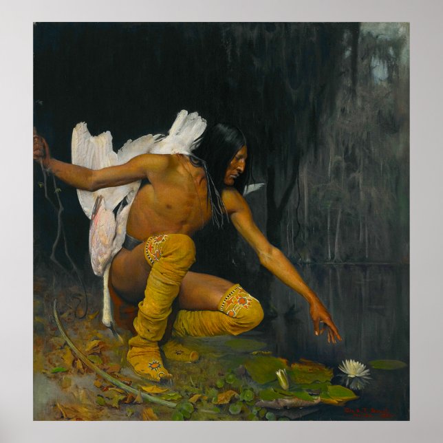 Die Indianer und die Lily George de Forest Brush Poster (Vorne)