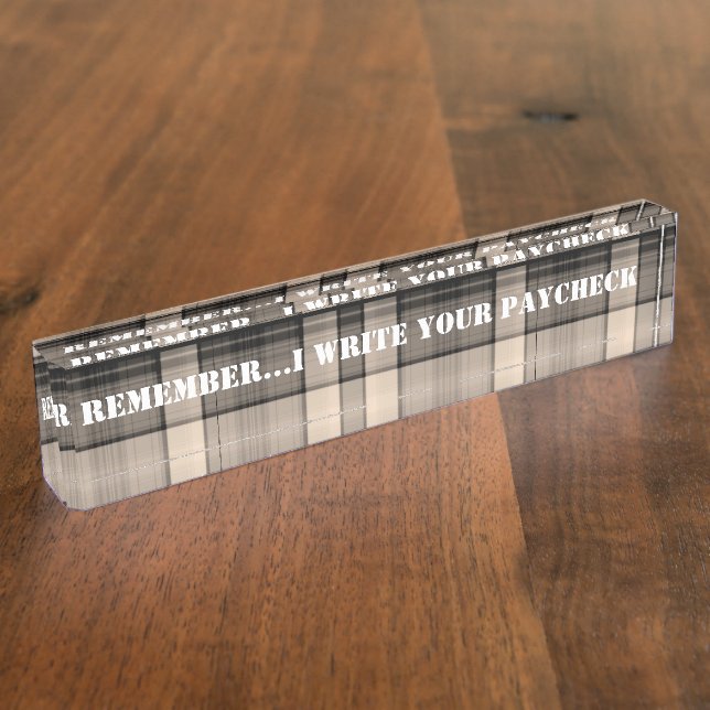 Die individuell anpassbare Schreibtischnamensplatt Namensplakette (Seite)