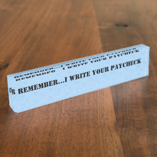 Die individuell anpassbare Schreibtischnamensplatt Namensplakette