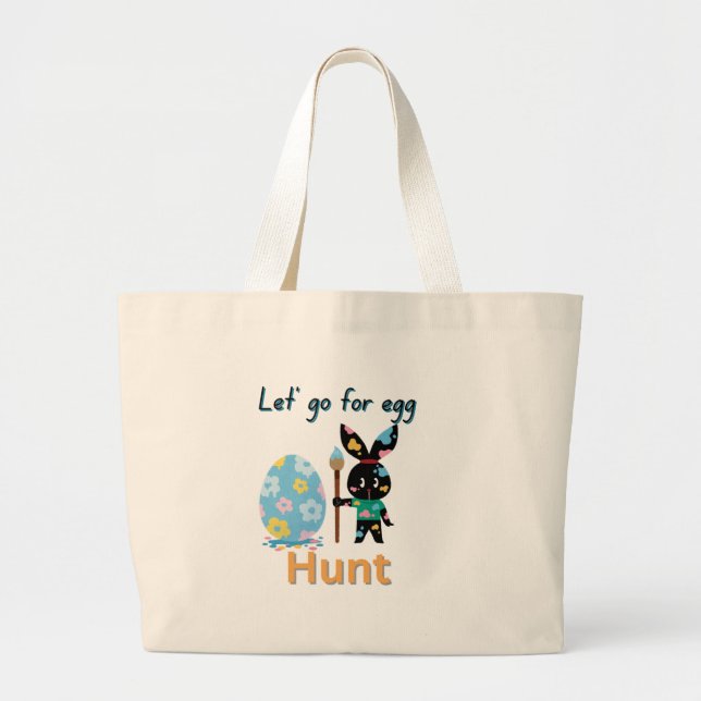 Die individuell gestaltbare Osterzimmertasche - "L Jumbo Stoffbeutel (Vorne)