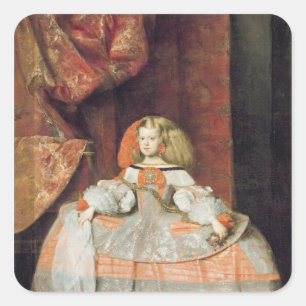 Die Infanta Maria Marguerita in Rosa Quadratischer Aufkleber