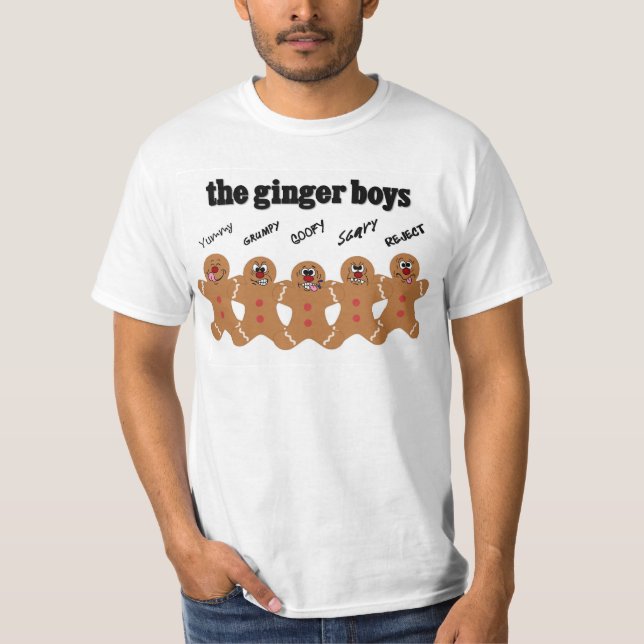 "Die Ingwer-Jungen-" Lebkuchen-Mann-Jungen-Band T-Shirt (Vorderseite)