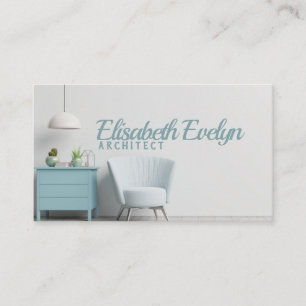 Die Inneneinrichtung ist mit einem Sessel an einer Visitenkarte