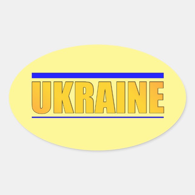 Die Inschrift Ukraine Ovaler Aufkleber (Vorderseite)