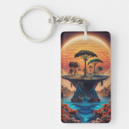 Die Insel bei Sonnenuntergang. Schlüsselanhänger