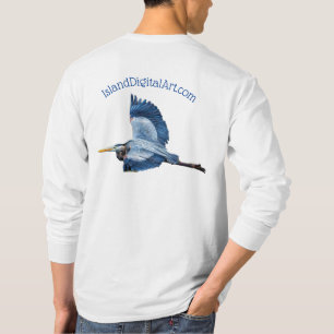Die Insel Blue Heron im Flug T-Shirt