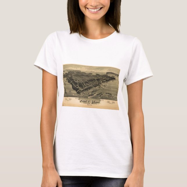 Die Insel der Spitze, Portland, Maine im Jahre T-Shirt (Vorderseite)