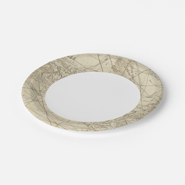 Die Insel Kuba mit einem Teil der Bahamabanken Pappteller (Schrägansicht)