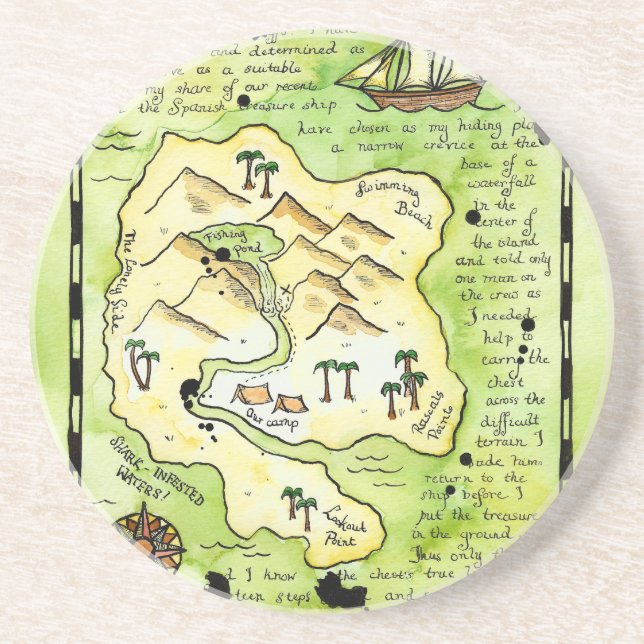 Die Insel-Schatz-Karten-Untersetzer der Gauner Untersetzer (Vorne)