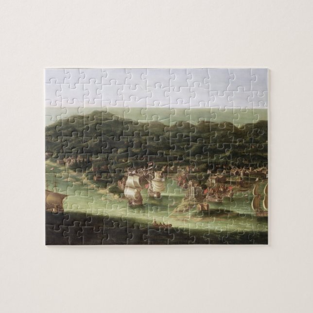 Die Insel von Barbados, c.1694 (Öl auf Leinwand) Puzzle (Horizontal)
