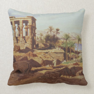 Die Insel von Philae, 1866 (w/c) Kissen