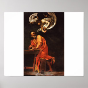 Die Inspiration von Saint Matthew, Caravaggio Poster
