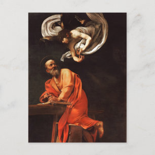 Die Inspiration von Saint Matthew, Caravaggio Postkarte