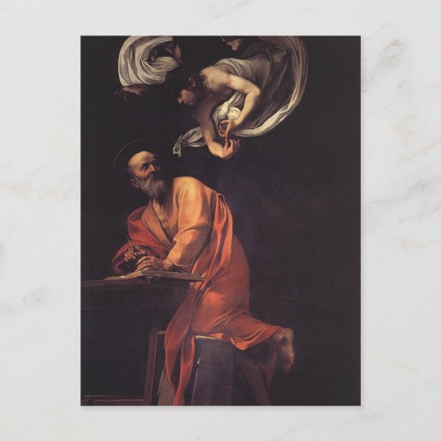 Die Inspiration von Saint Matthew Postkarte (Vorderseite)