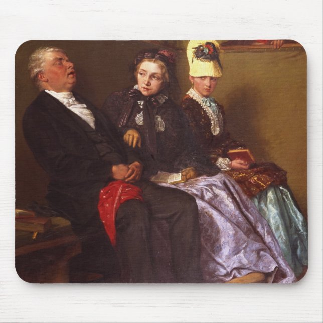 Die inspirierende Predigt (Öl auf Leinwand) Mousepad (Vorne)