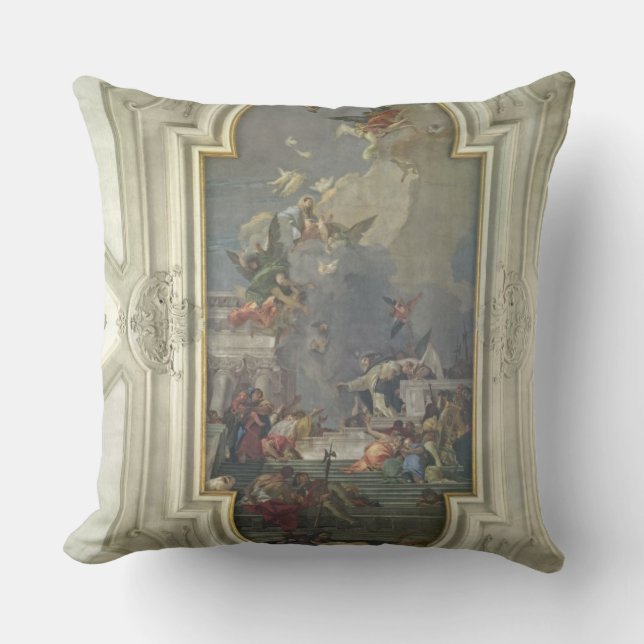 Die Institution des Rosenbeetes durch St Dominic Kissen (Vorderseite)