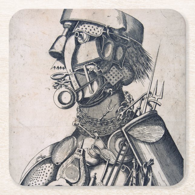 Die Instrumente der menschlichen Trägheit, Arcimbo Rechteckiger Pappuntersetzer (Vorderseite)