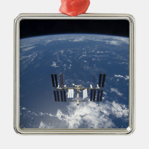 Die internationale Weltraumstation 14 Silbernes Ornament