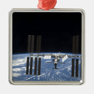 Die internationale Weltraumstation 18 Silbernes Ornament