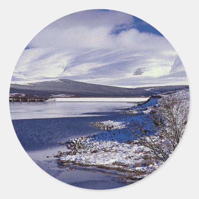 Die Inverness nach Ullapool, genannt Dirrie More, Runder Aufkleber (Vorderseite)