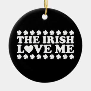 Die Iren lieben mich Shamrock St Patrick's Day Ret Keramik Ornament