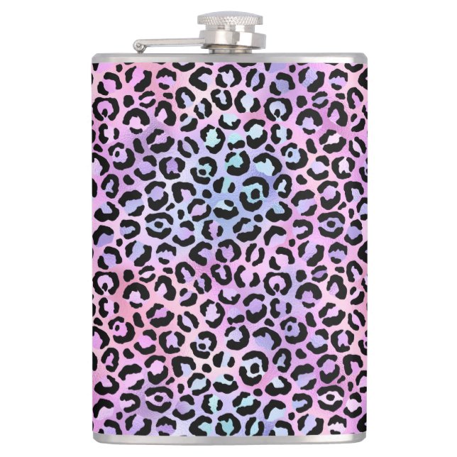 Die Iridescent Leopard Serie Design 4 Flachmann (Vorderseite)