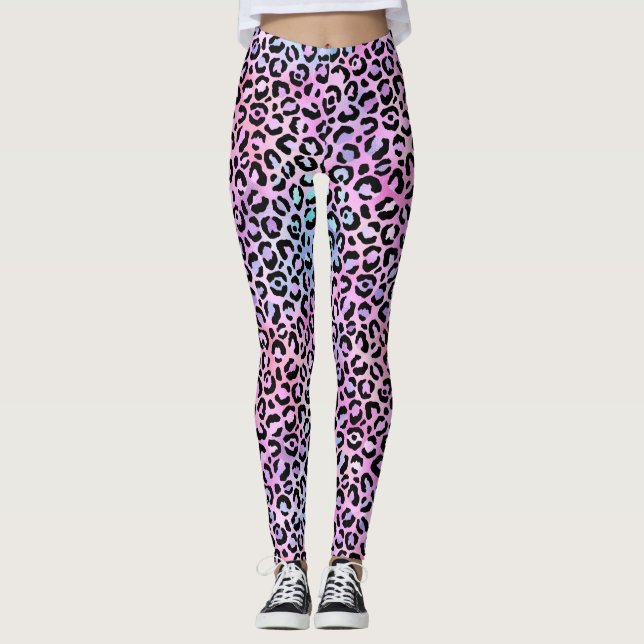 Die Iridescent Leopard Serie Design 4 Leggings (Vorderseite)