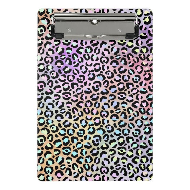 Die Iridescent Leopard Serie Design 6 Mini Klemmbrett (Vorderseite)