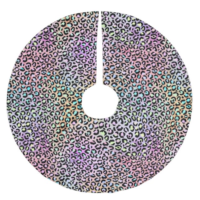 Die Iridescent Leopard Serie Design 6 Polyester Weihnachtsbaumdecke (Vorderseite)