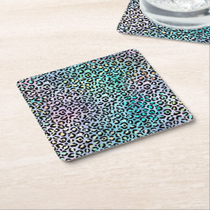 Die iridierende Leopard-Serie Design 8 Rechteckiger Pappuntersetzer