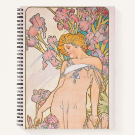 Die Iris (1897) von Alphonse Mucha  Notizbuch