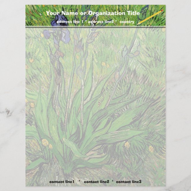 Die Iris von Van Gogh Briefbogen (Vorderseite)